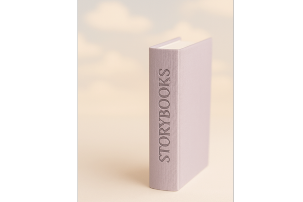 Lilac book with Storybooks engraved on the side